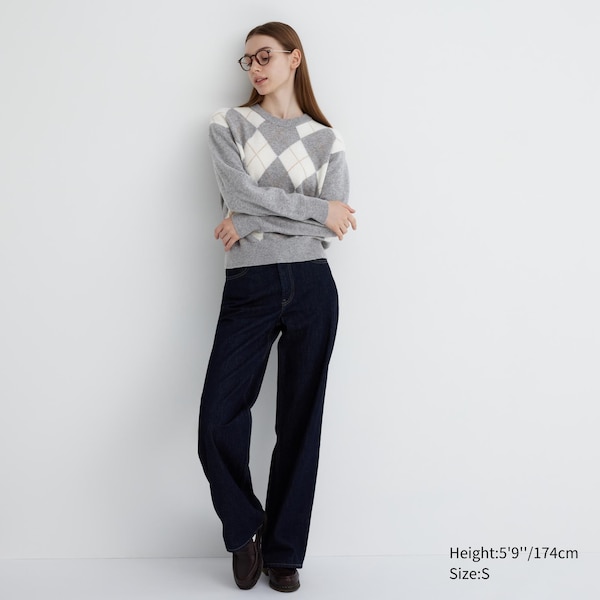 Light Grey Women Uniqlo Premium Lambswool Long-Sleeve Crew Neck Sweaters | 1695-OQEBD