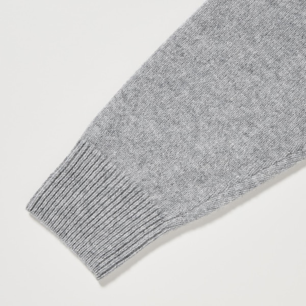 Light Grey Women Uniqlo Premium Lambswool Long-Sleeve Crew Neck Sweaters | 1695-OQEBD