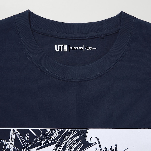 Navy Men Uniqlo Chainsaw Man × Kosuke Kawamura UT T Shirts | 9831-WKINP