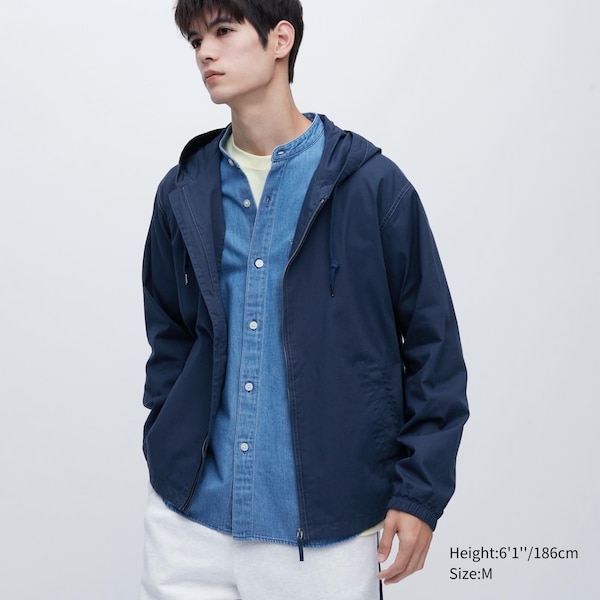 Navy Men Uniqlo Cotton Parka | EAKUNT-763