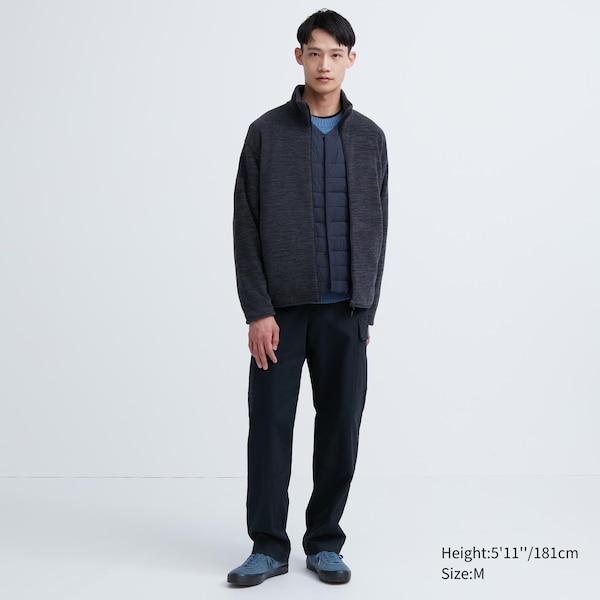 Navy Men Uniqlo Fleece Full-Zip Long-Sleeve jackets | CMSYUB-258