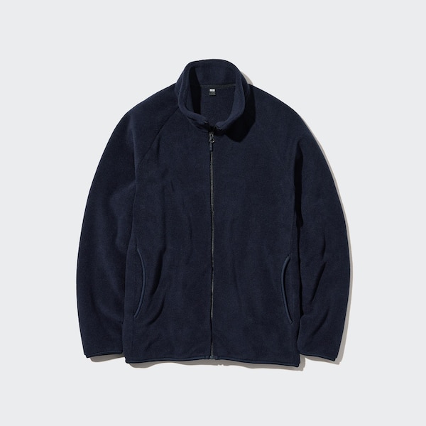 Navy Men Uniqlo Fleece Long-Sleeve Full-Zip jackets | QUYDKR-304