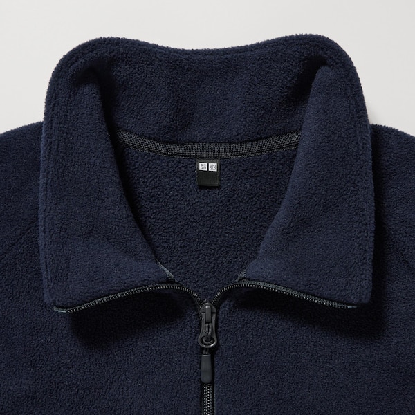 Navy Men Uniqlo Fleece Long-Sleeve Full-Zip jackets | QUYDKR-304