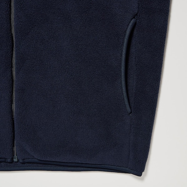 Navy Men Uniqlo Fleece Long-Sleeve Full-Zip jackets | QUYDKR-304