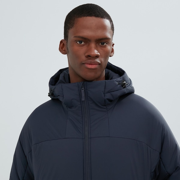 Navy Men Uniqlo Light Warm Padded Parka | ZMJXUW-596