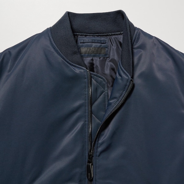 Navy Men Uniqlo MA-1 Blouson jackets | 1732-IOVPY