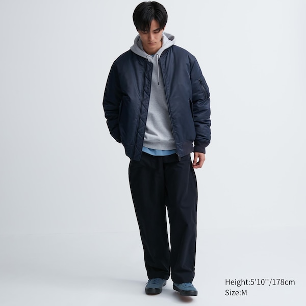 Navy Men Uniqlo MA-1 Blouson jackets | ITMAOU-160