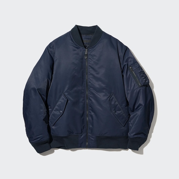 Navy Men Uniqlo MA-1 Blouson jackets | ITMAOU-160