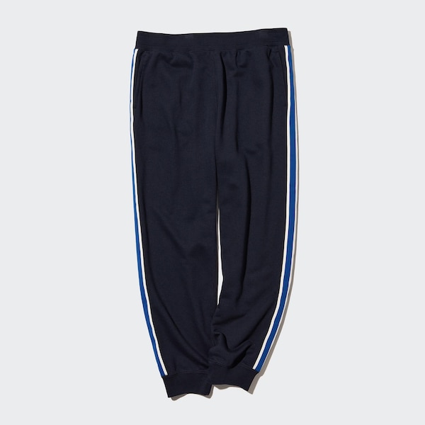 Navy Men Uniqlo Side-Stripe Sweatpants | 5012-ITNEA