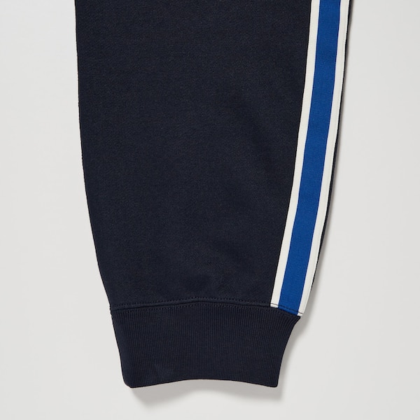 Navy Men Uniqlo Side-Stripe Sweatpants | 5012-ITNEA