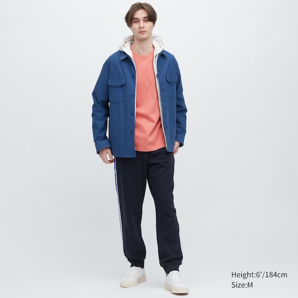 Navy Men Uniqlo Side-Stripe Sweatpants | 5012-ITNEA