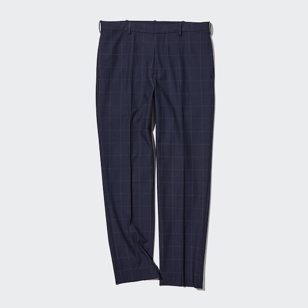 Navy Men Uniqlo Smart Ankle Pants | 2408-SHJOL