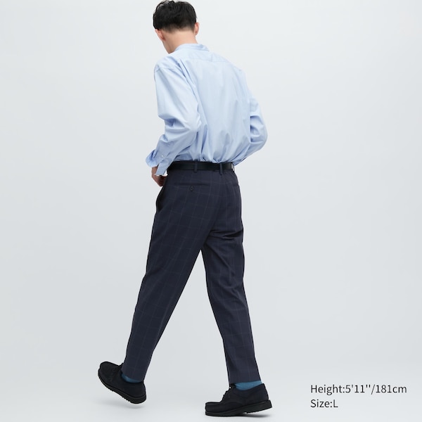 Navy Men Uniqlo Smart Ankle Pants | 3821-CGEKX