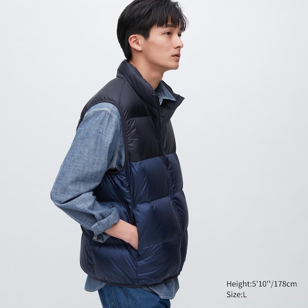 Navy Men Uniqlo Ultra Light Down Vest | TFOMRL-026