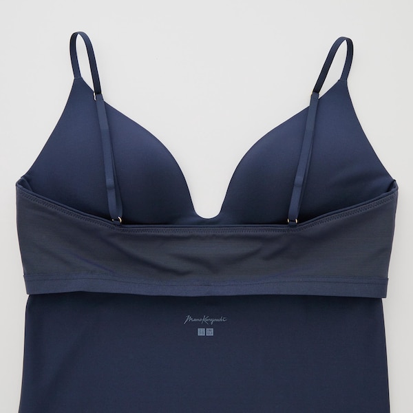 Navy Women Uniqlo AIRism Plunging Camisole Bra Tops | 3256-UIXDG