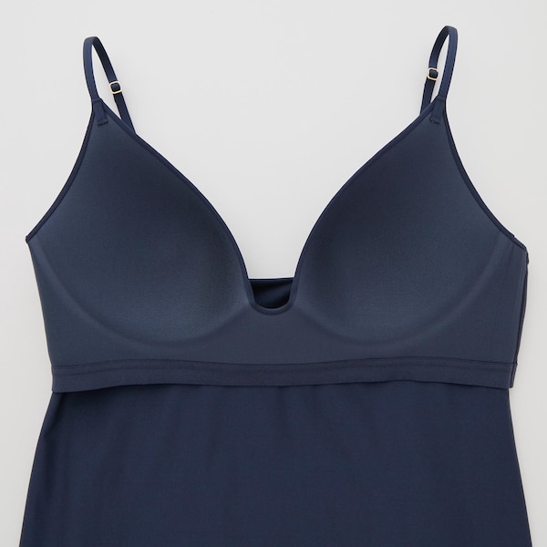 Navy Women Uniqlo AIRism Plunging Camisole Bra Tops | 3256-UIXDG