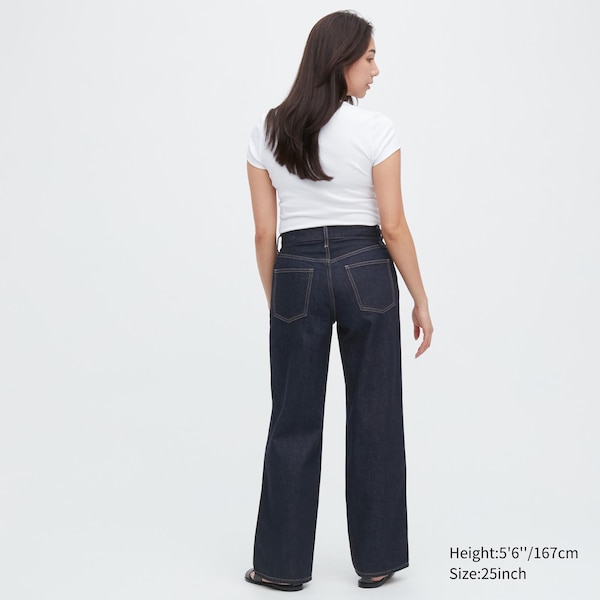 Navy Women Uniqlo Baggy Jeans | 1875-PJGLV