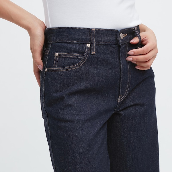 Navy Women Uniqlo Baggy Jeans | 1875-PJGLV