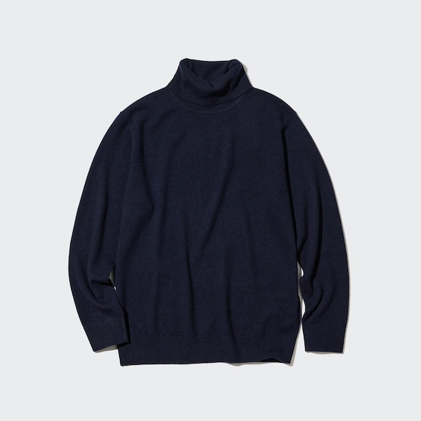 Navy Women Uniqlo Cashmere Turtleneck Long-Sleeve Sweaters | 3960-BODAJ