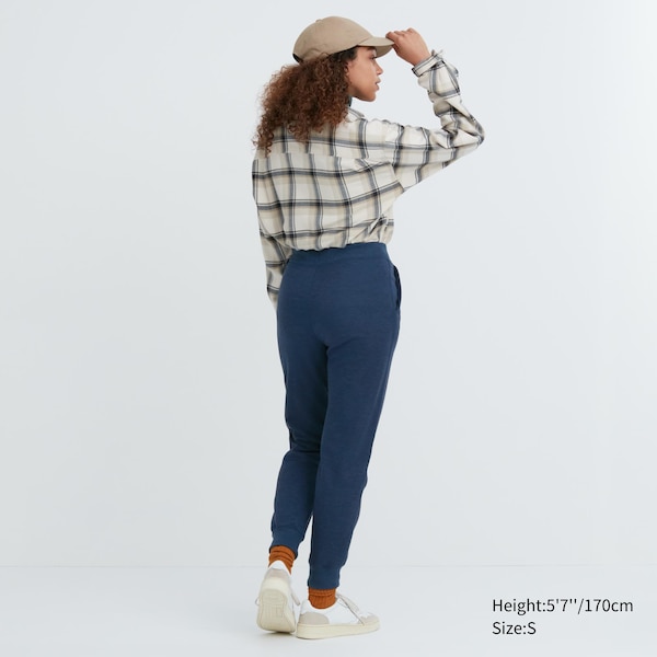 Navy Women Uniqlo HEATTECH Pile-Lined Sweatpants | 9657-OHENB