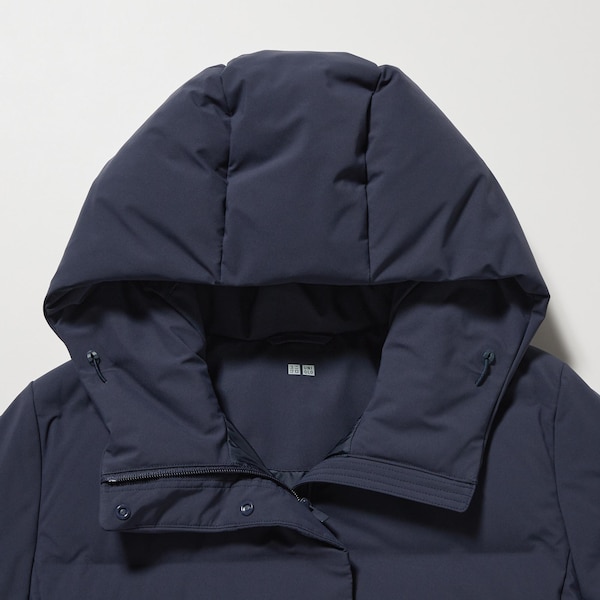 Navy Women Uniqlo Seamless Down Long Coats | 2389-MRDCS