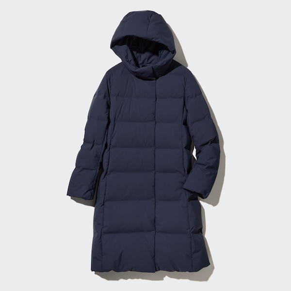 Navy Women Uniqlo Seamless Down Long Coats | 2389-MRDCS