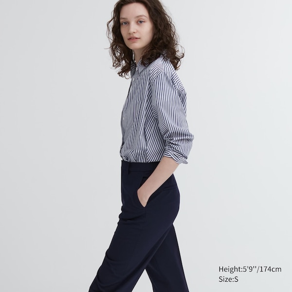 Navy Women Uniqlo Smart Ankle Pants | 0216-EPAQL