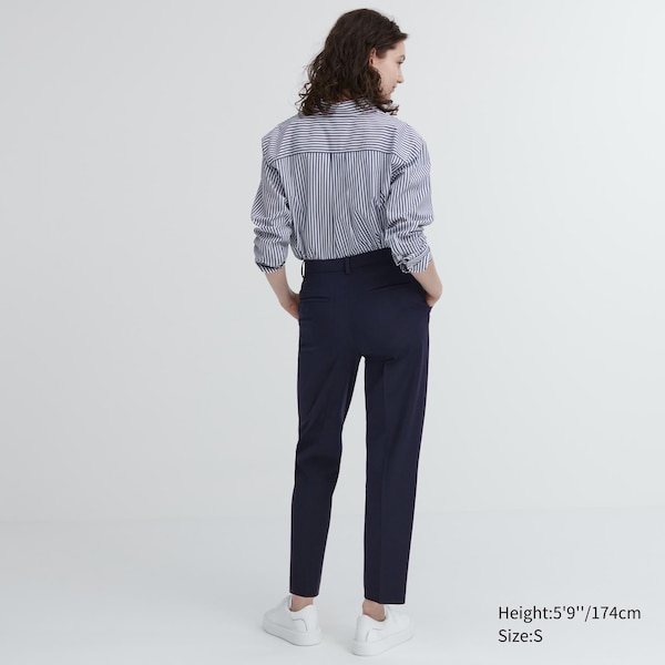 Navy Women Uniqlo Smart Ankle Pants | 0216-EPAQL