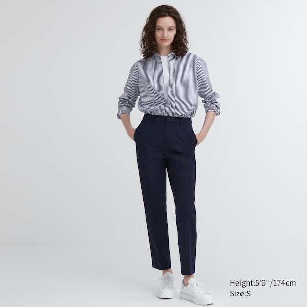 Navy Women Uniqlo Smart Ankle Pants | 0216-EPAQL