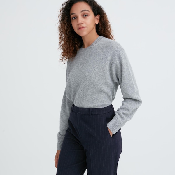 Navy Women Uniqlo Smart Brushed Ankle Pants | 7091-XTNVF