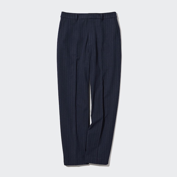 Navy Women Uniqlo Smart Brushed Ankle Pants | 7091-XTNVF