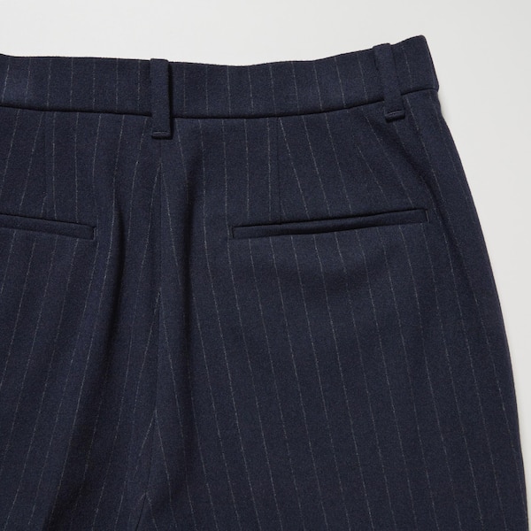 Navy Women Uniqlo Smart Brushed Ankle Pants | 7091-XTNVF