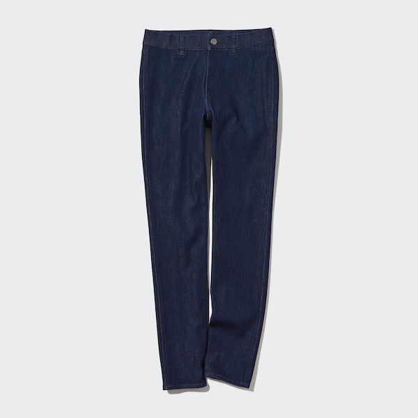 Navy Women Uniqlo Ultra Stretch Denim Leggings Pants | 5972-SBZCJ