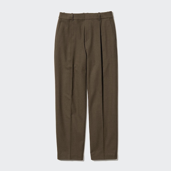 Olive Women Uniqlo HEATTECH Pleated Tapered Pants | 3896-PALXG