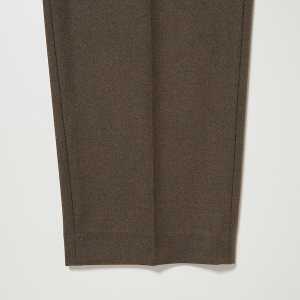 Olive Women Uniqlo HEATTECH Pleated Tapered Pants | 3896-PALXG