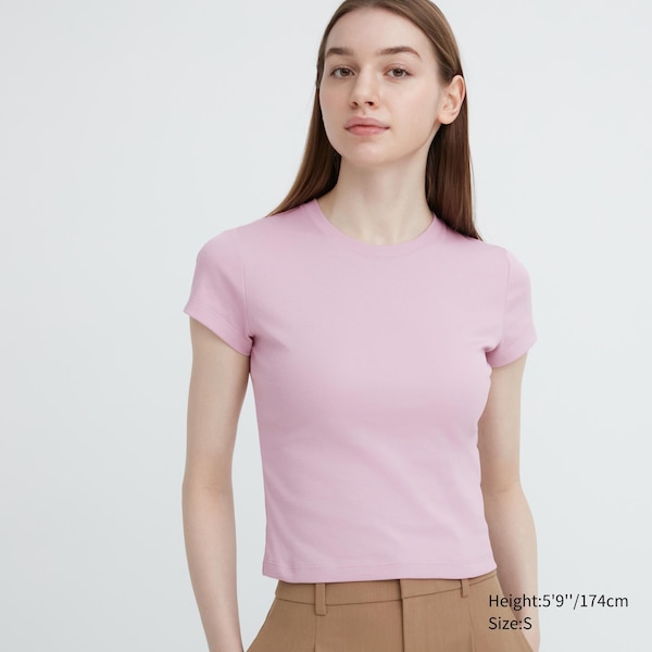 Pink Women Uniqlo Mini Short-Sleeve T Shirts | 1456-AOZKN