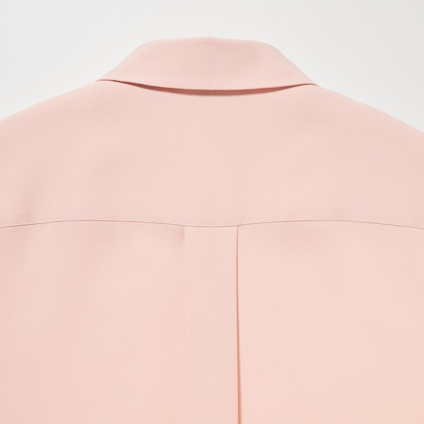 Pink Women Uniqlo Rayon Long-Sleeve Shirts | 3596-TOSQR