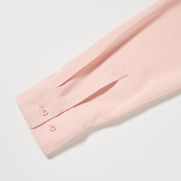 Pink Women Uniqlo Rayon Long-Sleeve Shirts | 3596-TOSQR