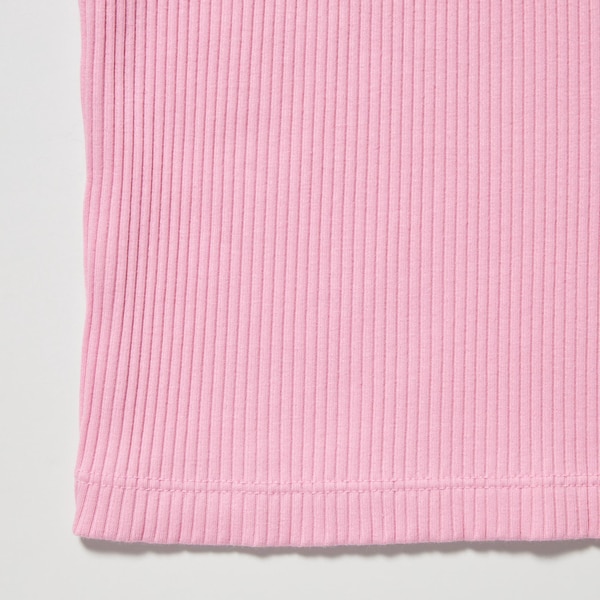 Pink Women Uniqlo Ribbed Racer Back Cropped Tank Tops | 3961-SDNHM