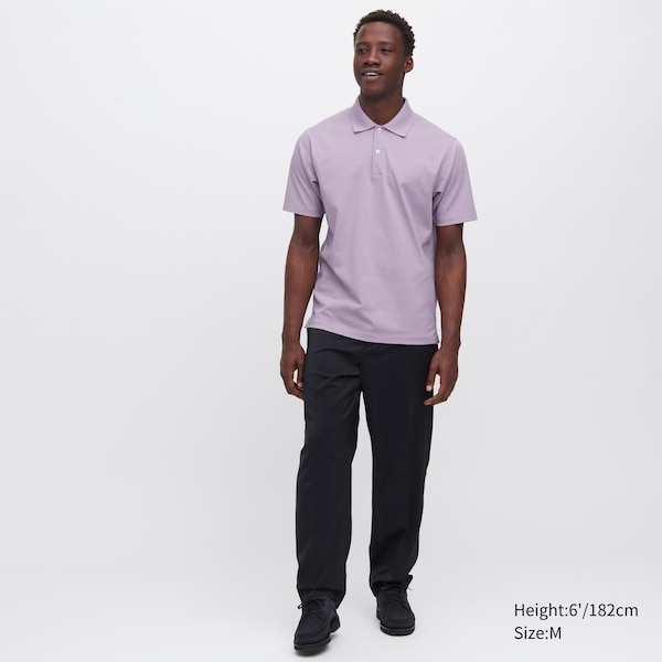 Purple Men Uniqlo AIRism Regular Collar Polo Shirt | 6178-RLVFK