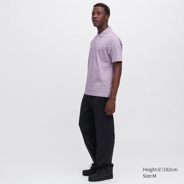 Purple Men Uniqlo AIRism Regular Collar Polo Shirt | 6178-RLVFK