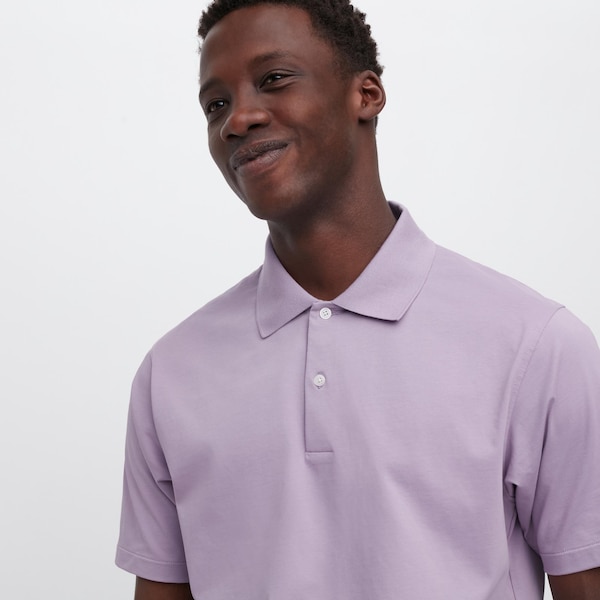 Purple Men Uniqlo AIRism Regular Collar Polo Shirt | 6178-RLVFK