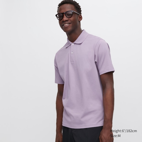 Purple Men Uniqlo AIRism Regular Collar Polo Shirt | 6178-RLVFK