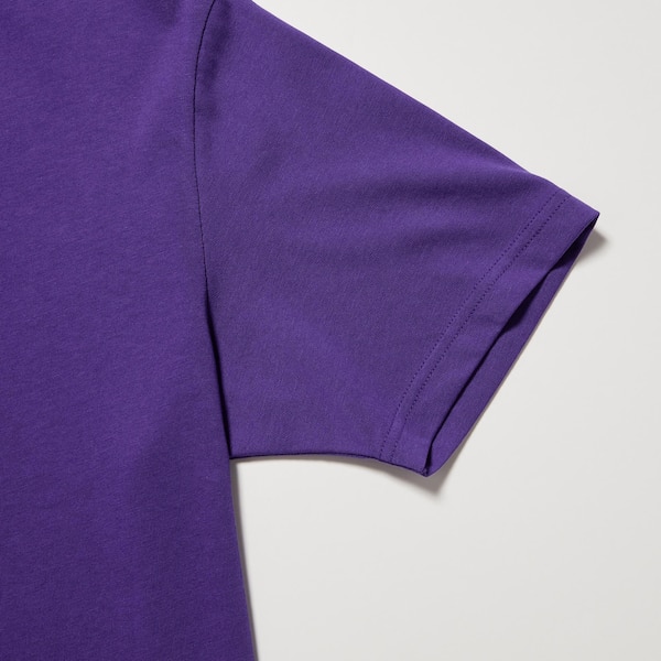 Purple Men Uniqlo Dry Crew Neck Short-Sleeve Color T Shirts | 5703-FPJAU