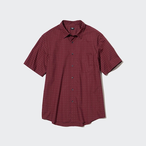 Red Men Uniqlo Extra Fine Cotton Short-Sleeve Shirts | 8534-IFMYL