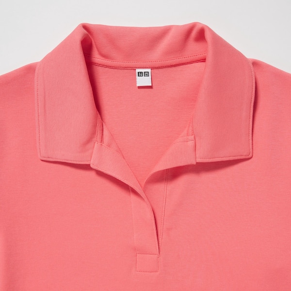 Rose Women Uniqlo Cropped Skipper Short-Sleeve Polo Shirt | 1536-YZDNA