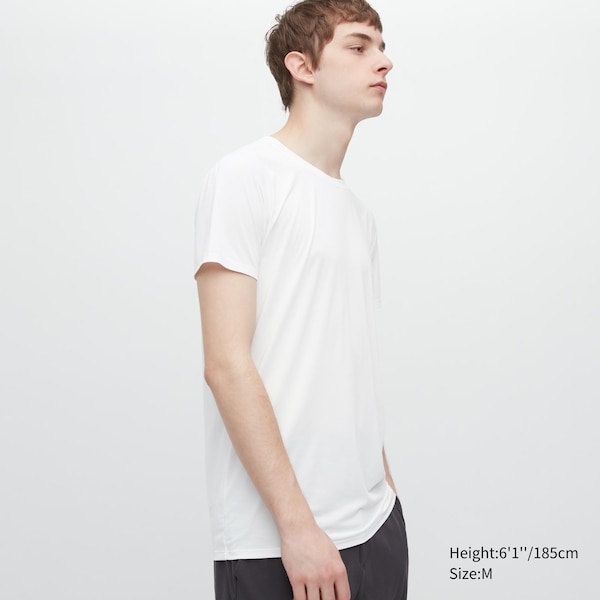 White Men Uniqlo AIRism Crew Neck Short-Sleeve T Shirts | 9758-YJWHF