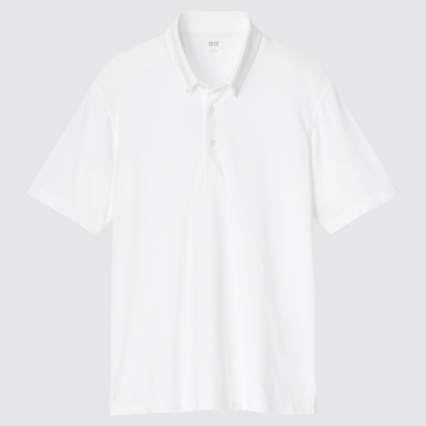 White Men Uniqlo AIRism Pique Short-Sleeve Polo Shirt | 6058-DCZLH