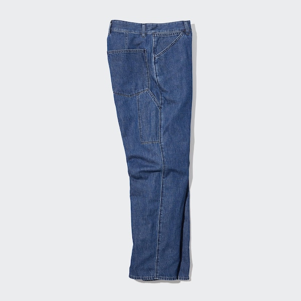 White Men Uniqlo Denim Work Jeans | 9302-YODXB