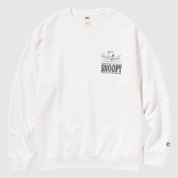 White Men Uniqlo PEANUTS Charlie Brown's Baseball Team Long-Sleeve Sweatshirts | 5026-ZNFMG